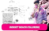 Coastal Sunset Coloring Art